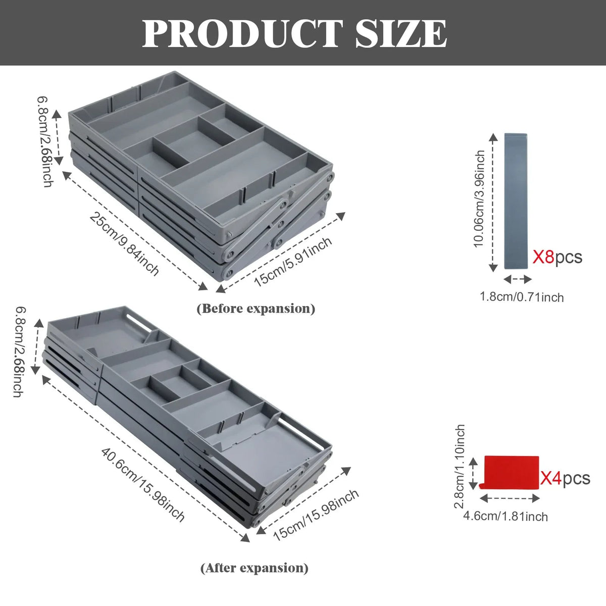 Foldable Drawer Organizer with Multiple Compartments and Vertical Storage All Vera Mart