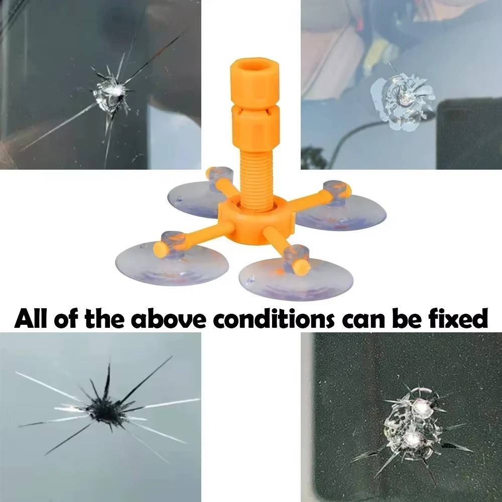 Windshield Crack Repair Kit with Vacuum Pressure Injection and UV Curing Films All Vera Mart