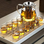 Borosilicate Glass Teapot with Mesh Infuser and Drip-Free Spout, 45.6oz All Vera Mart