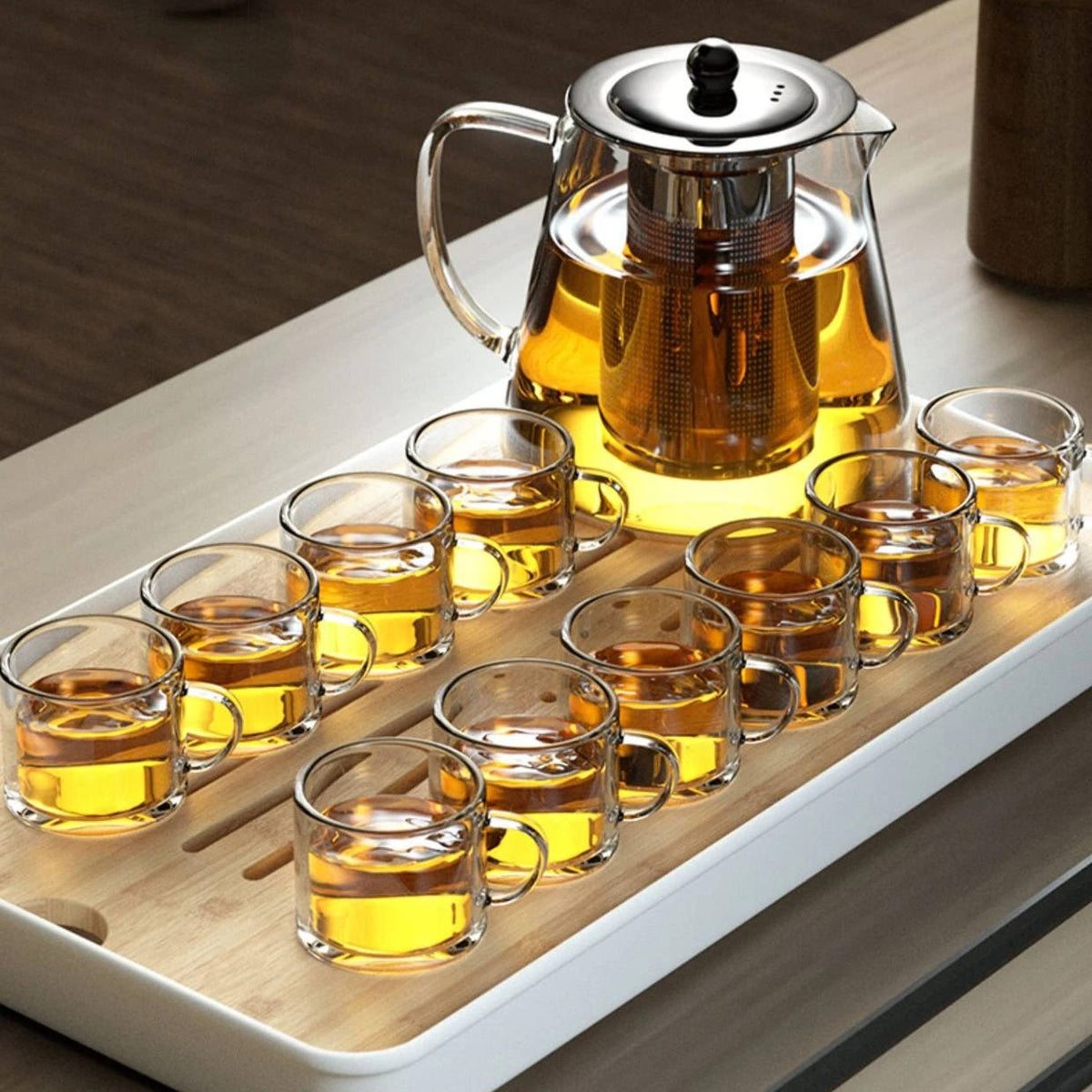 Borosilicate Glass Teapot with Mesh Infuser and Drip-Free Spout, 45.6oz All Vera Mart