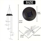 Color Changing Solar Wind Chimes with Automatic Dusk Sensor and Six LED Colors All Vera Mart