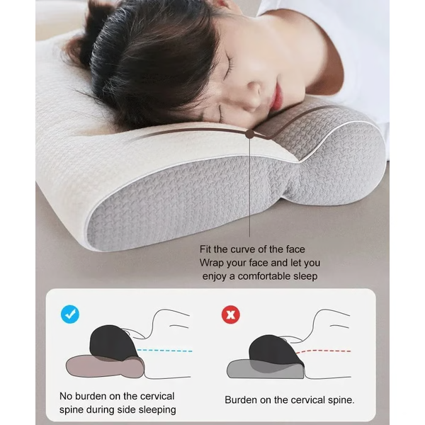 Cervical Memory Foam Pillow with Goose Down Fill and Breathable Cover All Vera Mart