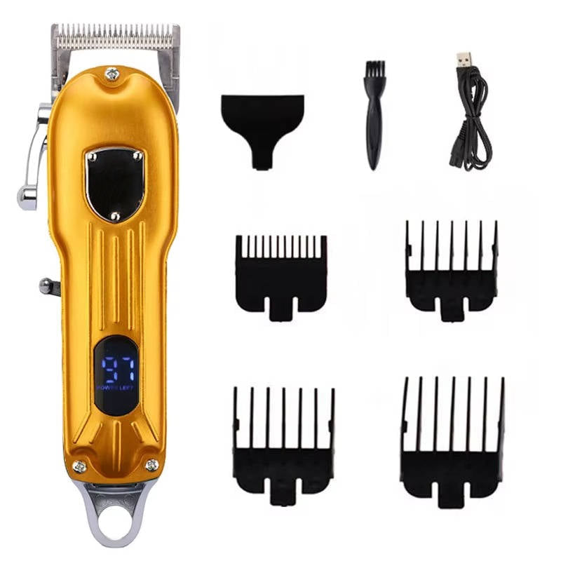 Rechargeable Pet Grooming Clipper with Carbon Steel Blades and LCD Battery Display All Vera Mart