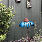 Flower Shaped Bird Feeder with Mesh Squirrel Barrier and Ground Stake All Vera Mart