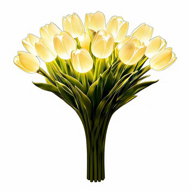 Tulip Night Light with Soft Touch Petals and Warm White LED, Battery Operated All Vera Mart