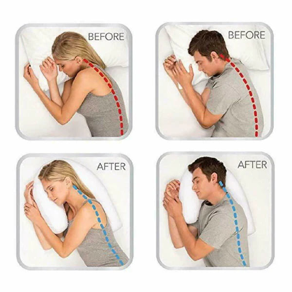 Contoured Side Sleeper Pillow with Ear Cavity for Sensitive Ears All Vera Mart
