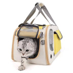 Pet Carrier with Dual Top and Side Openings and Mesh Ventilation, Foldable All Vera Mart