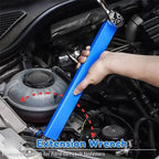 Extension Wrench 15.4 Inch with Chain Drive and Three Socket Adapters, 53 ft-lb All Vera Mart