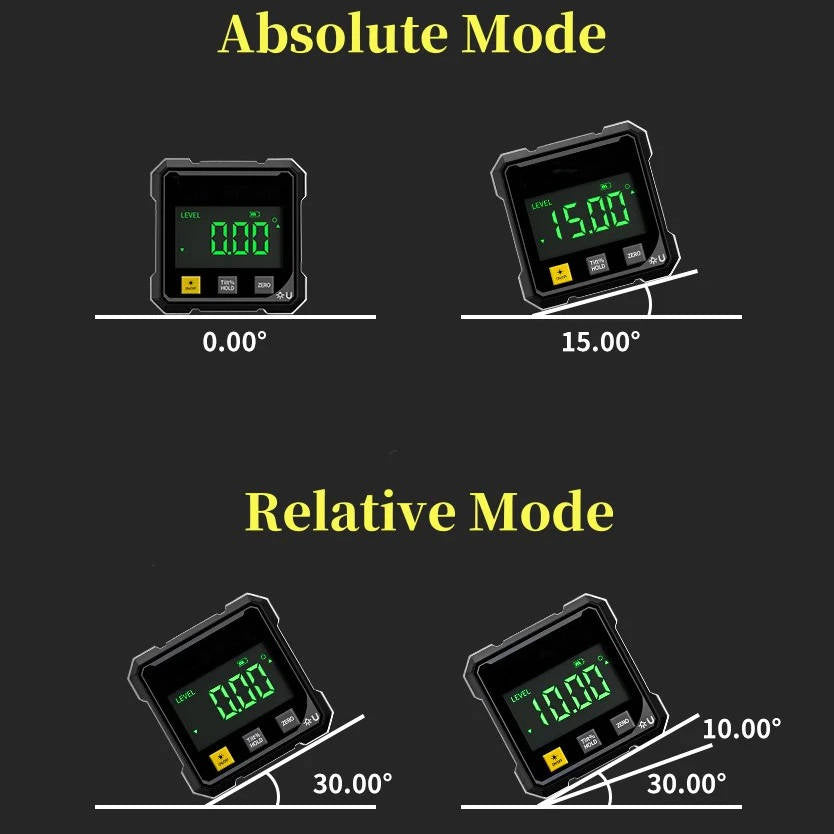 Digital Angle Finder with Magnetic Base and USB Rechargeable Battery All Vera Mart