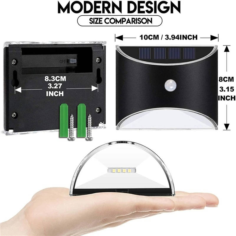 Solar Motion Sensor Stair Light with Dual Color Temperature and IP55 Weather Resistance All Vera Mart