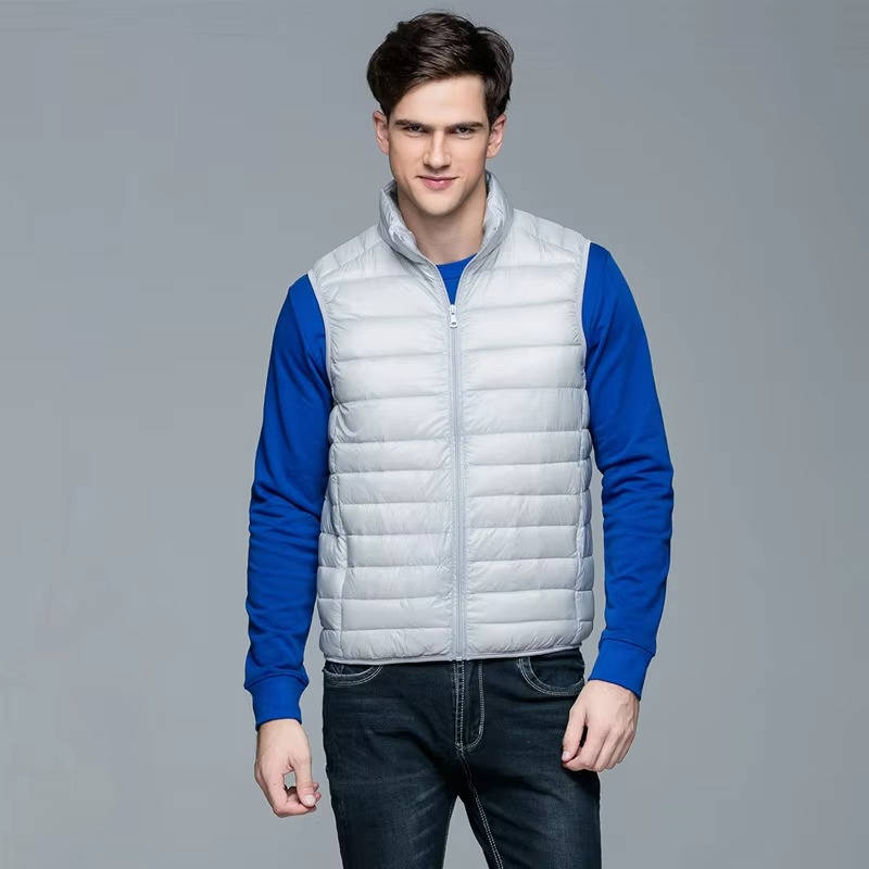 Packable Down Vest with Stand Up Collar and Water Resistant Shell All Vera Mart
