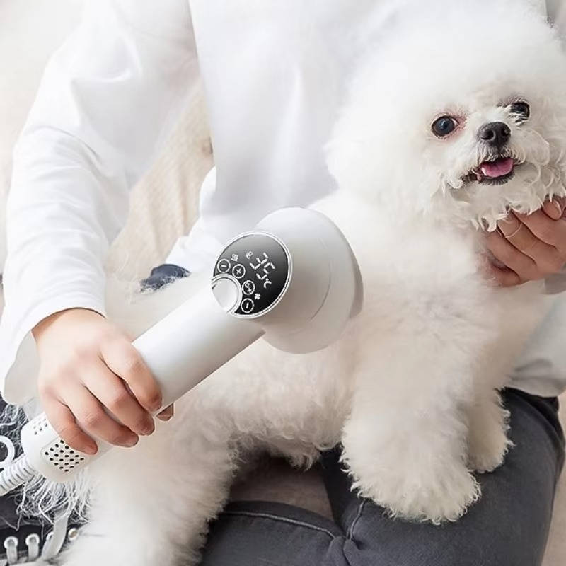Dog and Cat Hair Dryer with Angled Comb Brush and LED Temperature Control All Vera Mart