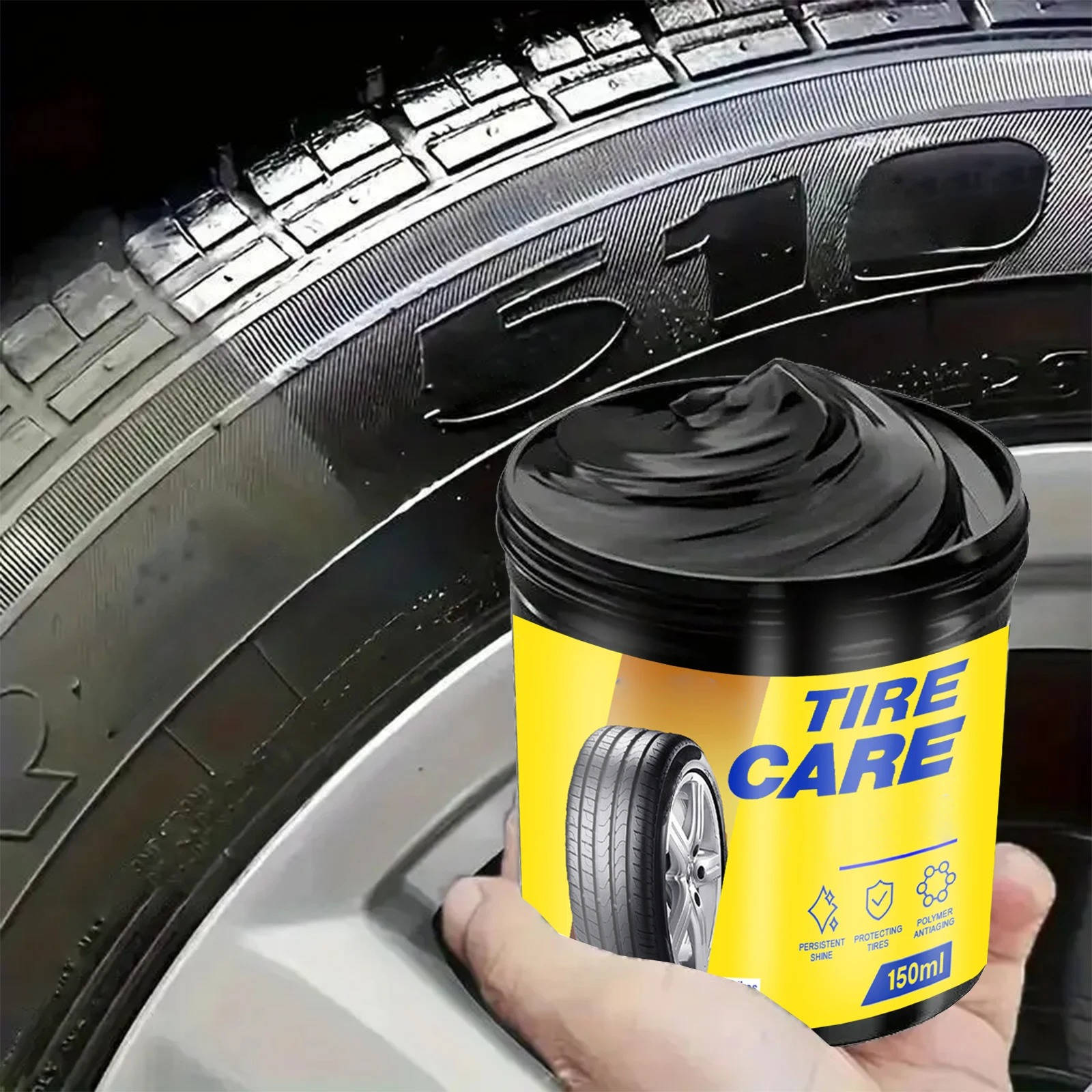 Glossy Black Tire Shine with UV Protection and Water Resistance All Vera Mart