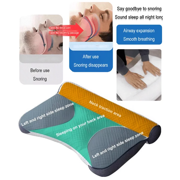 Cervical Memory Foam Pillow with Goose Down Fill and Breathable Cover All Vera Mart