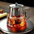 Borosilicate Glass Teapot with Mesh Infuser and Drip-Free Spout, 45.6oz All Vera Mart