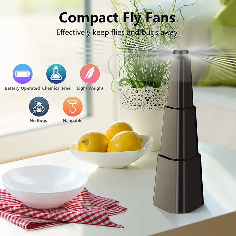 Spinning Fly Repellent Fan 4 Pack with Holographic Blades and Silent Motor for Outdoor Dining All Vera Mart
