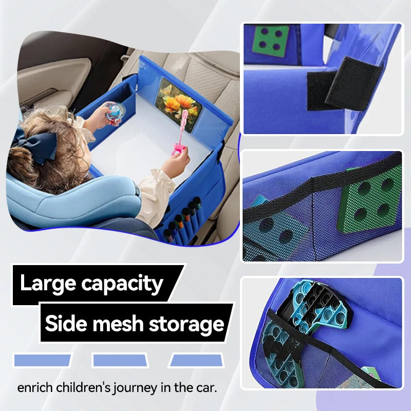 Car Seat Activity Tray with Storage Pockets and Soft Foam Edges All Vera Mart