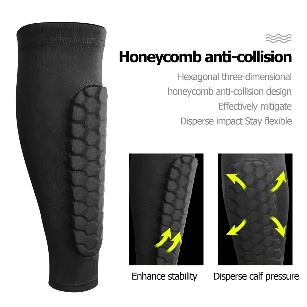 Honeycomb Shin Guards with Compression Fit and Moisture Wicking Fabric All Vera Mart