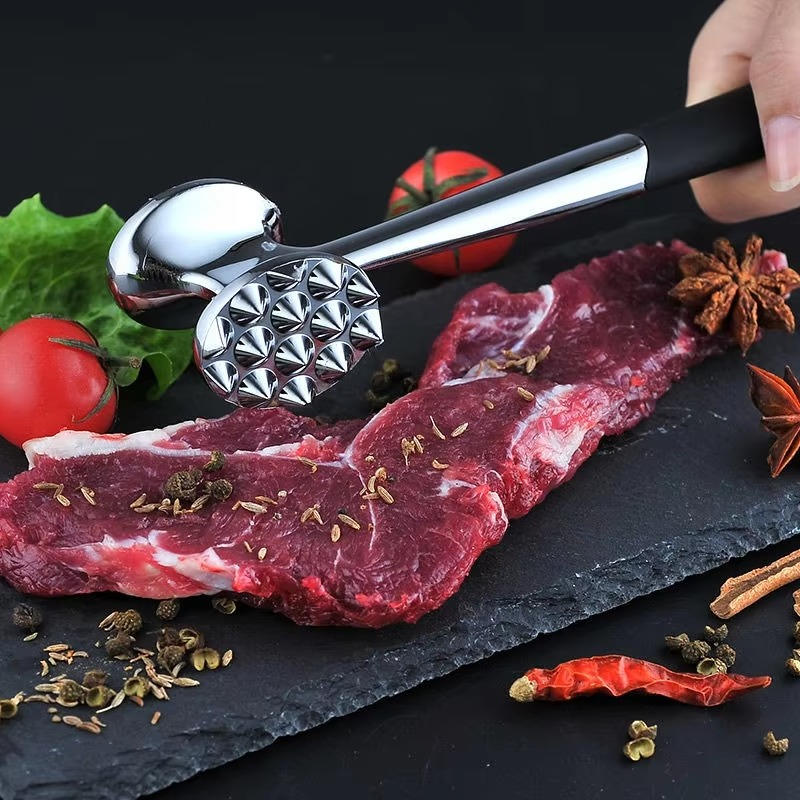 Dual-Surface Meat Tenderizer with 34 Raised Points and Textured Grip All Vera Mart