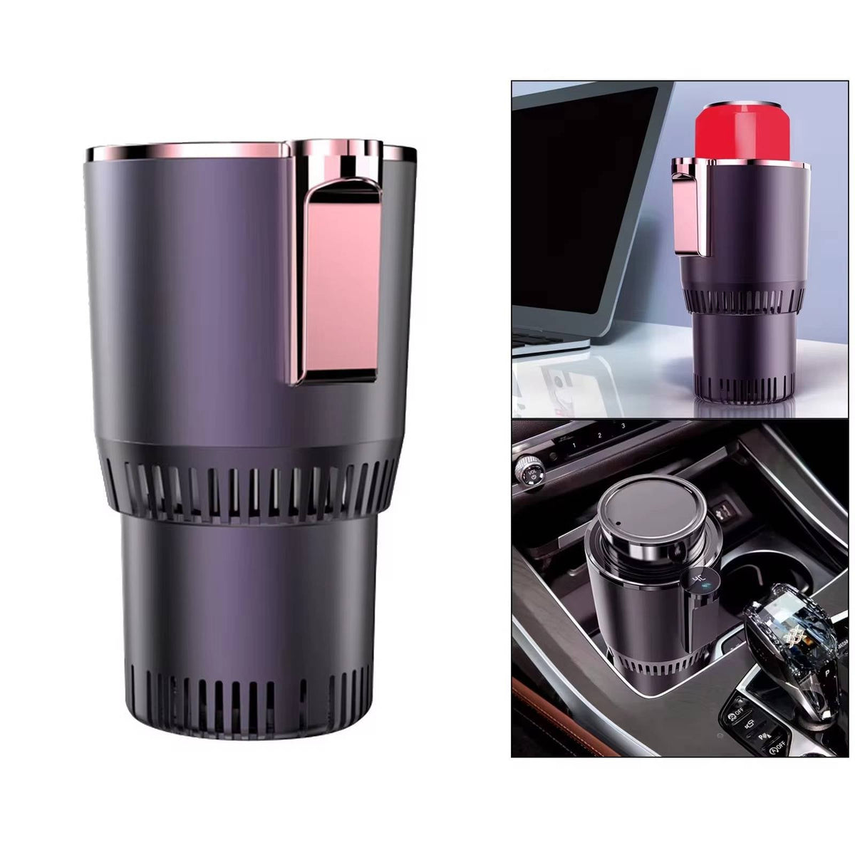 Thermoelectric Car Cup Holder with Dual Temperature Control and LED Display All Vera Mart