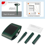 Solar Ultrasonic Repeller with a Motion Sensor, Flashing LED and a Ground Stake for Yards and Gardens