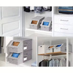 Hat Storage Boxes with Clear Window and Metal Zipper, Stackable Organizer for 24 Caps All Vera Mart