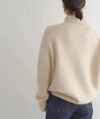 Turtleneck Sweater with Stretch Knit and Full Length Sleeves, Loose Fit All Vera Mart