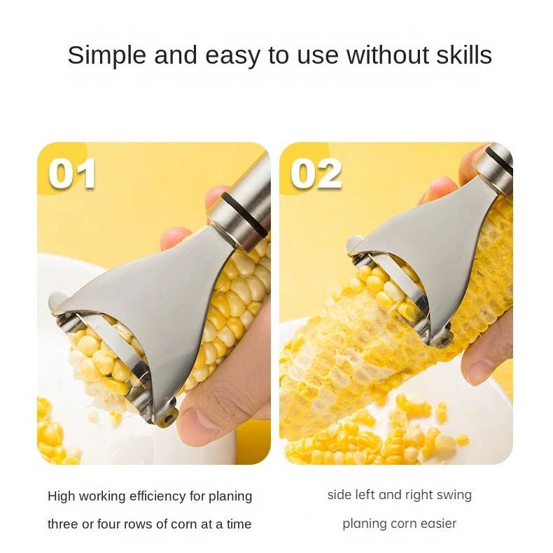 Stainless Steel Corn Kernel Stripper with Serrated Blade and Textured Handle All Vera Mart
