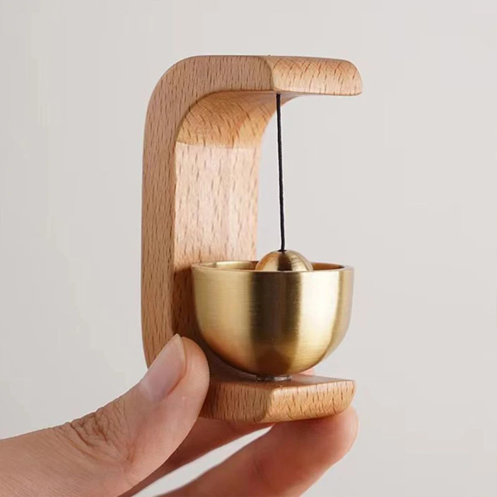 Wireless Doorbell with Brass Tube Chimes and Magnetic Mount, Wooden Frame All Vera Mart