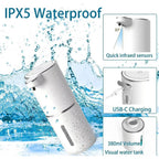 Infrared Motion Sensor Soap Dispenser with USB Rechargeable Battery and IPX5 Splash Protection All Vera Mart