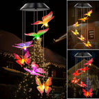 Color Changing Solar Wind Chimes with Automatic Dusk Sensor and Six LED Colors All Vera Mart