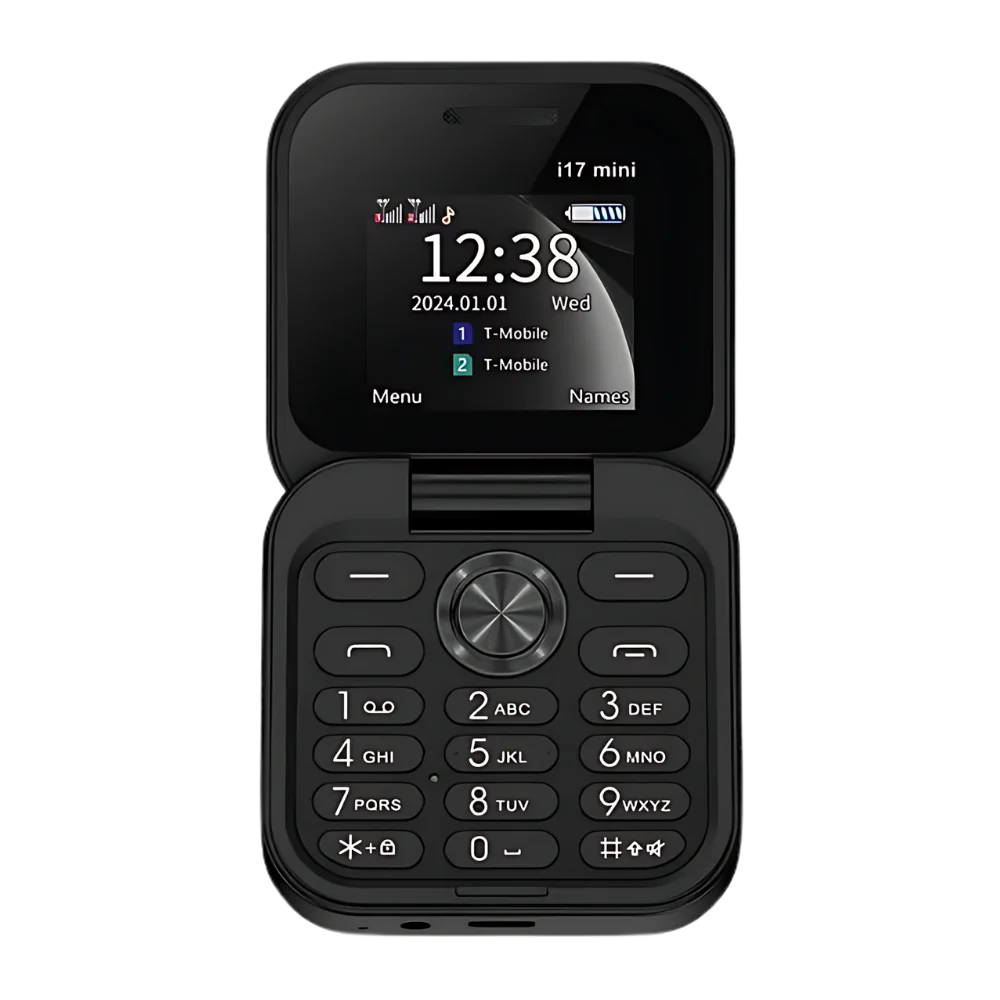 Compact Folding Phone with Dual Nano SIM and Expandable Storage, 1.77in Screen All Vera Mart