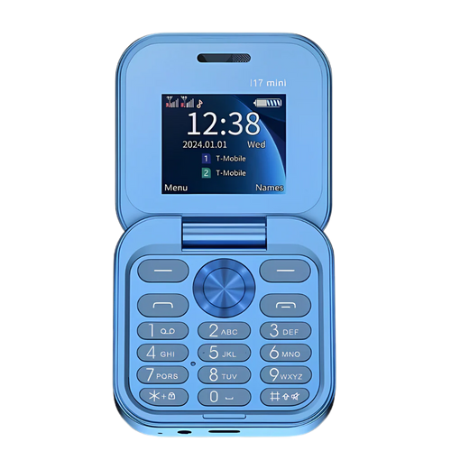 Compact Folding Phone with Dual Nano SIM and Expandable Storage, 1.77in Screen All Vera Mart