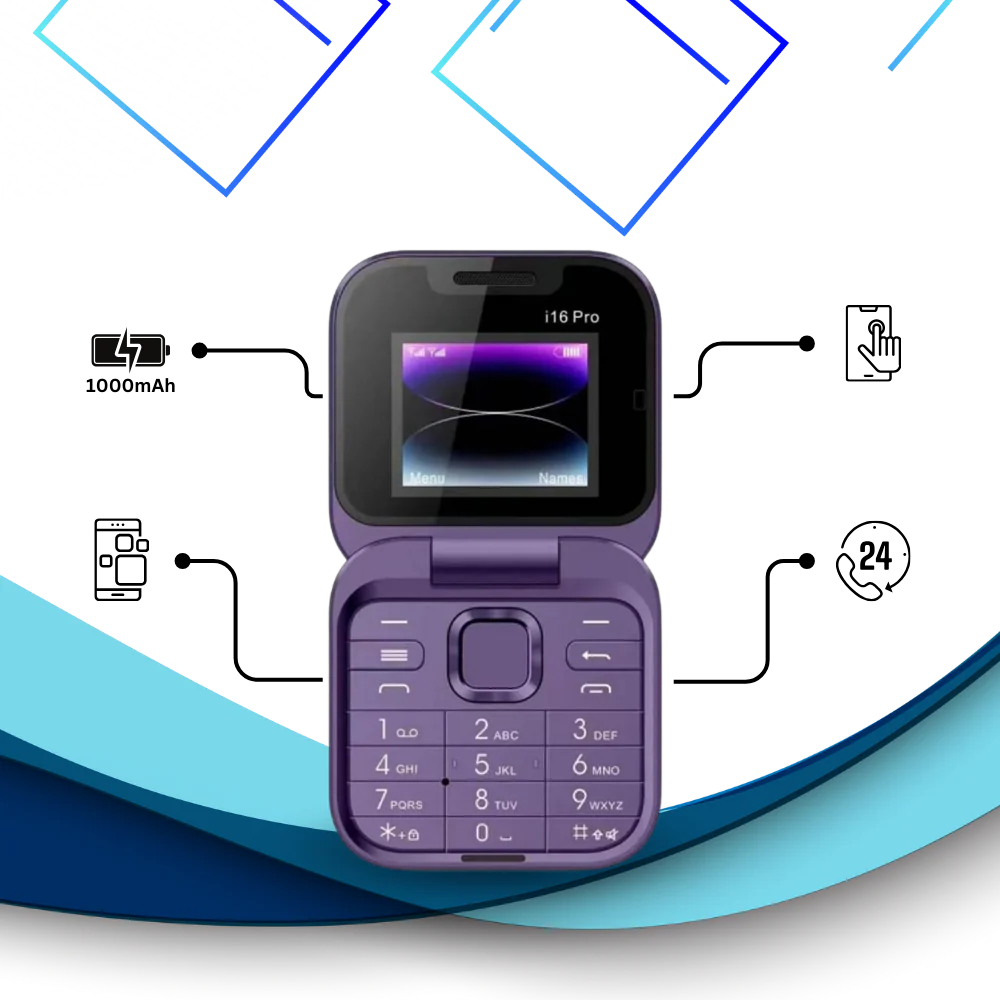 Compact Folding Phone with Dual Nano SIM and Expandable Storage, 1.77in Screen All Vera Mart