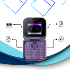 Compact Folding Phone with Dual Nano SIM and Expandable Storage, 1.77in Screen All Vera Mart