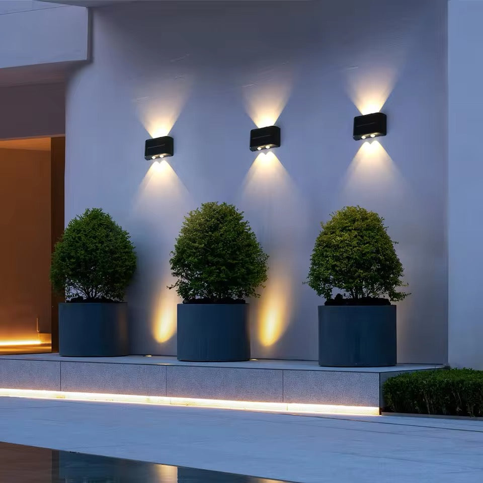 Solar Wall Light with Warm White LED and Automatic Dusk Sensor, Weatherproof All Vera Mart