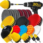 Power Drill Brush Attachment Set with Extension Rod and Polishing Pads, 22-Piece All Vera Mart