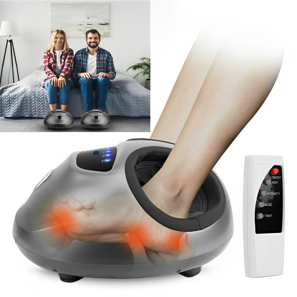 Electric Foot Massager with Kneading Nodes and Heat, Remote Control All Vera Mart