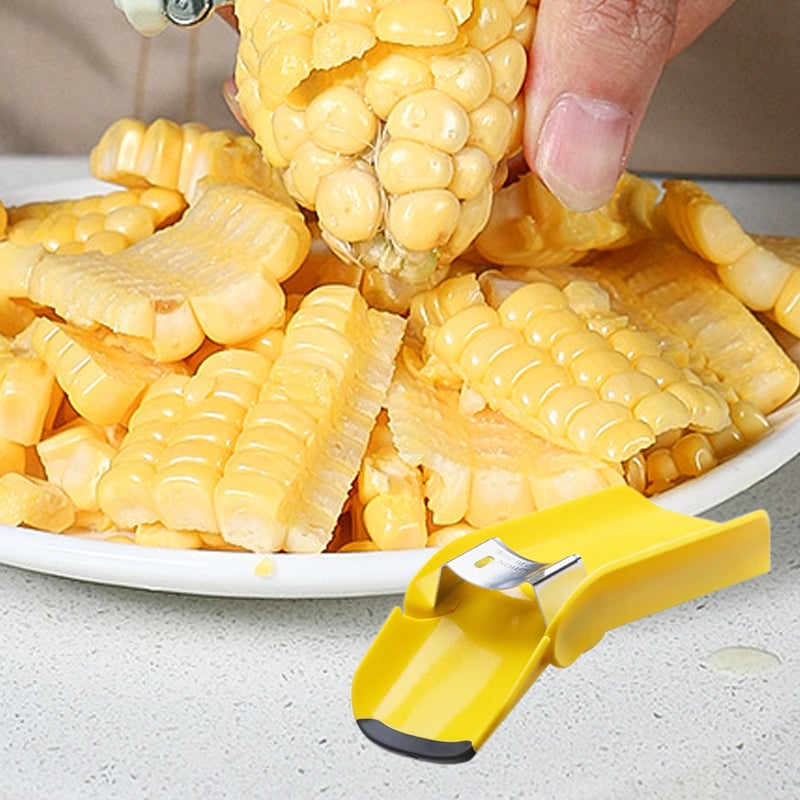 Corn Kernel Stripper with Curved Stainless Steel Blade and Rubber Grip Feet All Vera Mart
