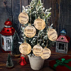 Wooden Advent Ornaments with Name-Themed Scripture Cards and Hanging Cord All Vera Mart