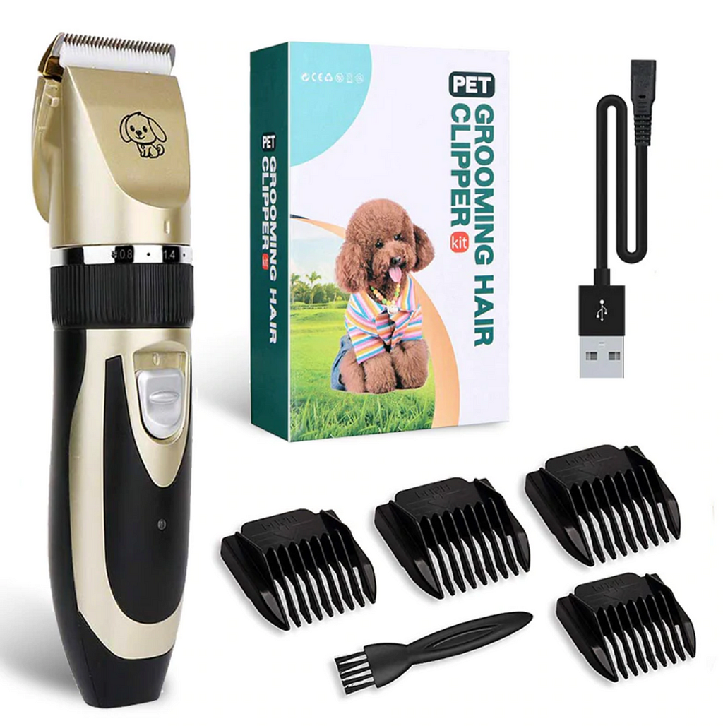 Rechargeable Pet Grooming Clipper with Ceramic Blade and 4 Guide Combs All Vera Mart
