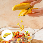 Corn Kernel Stripper with Curved Stainless Steel Blade and Rubber Grip Feet All Vera Mart