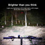 Bicycle Light Set with 1000 Lumen Front Beam and Rear Alert Light All Vera Mart