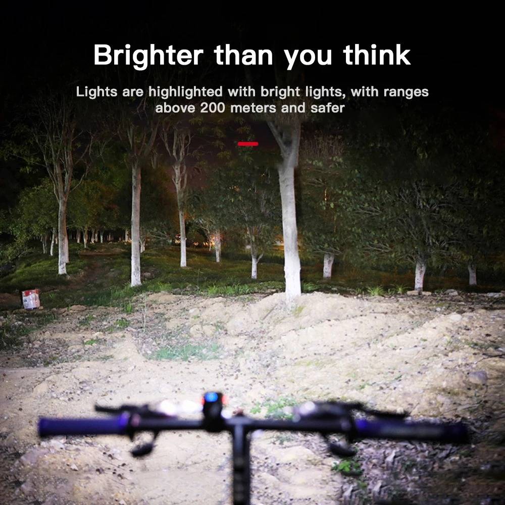 Bicycle Light Set with 1000 Lumen Front Beam and Rear Alert Light All Vera Mart