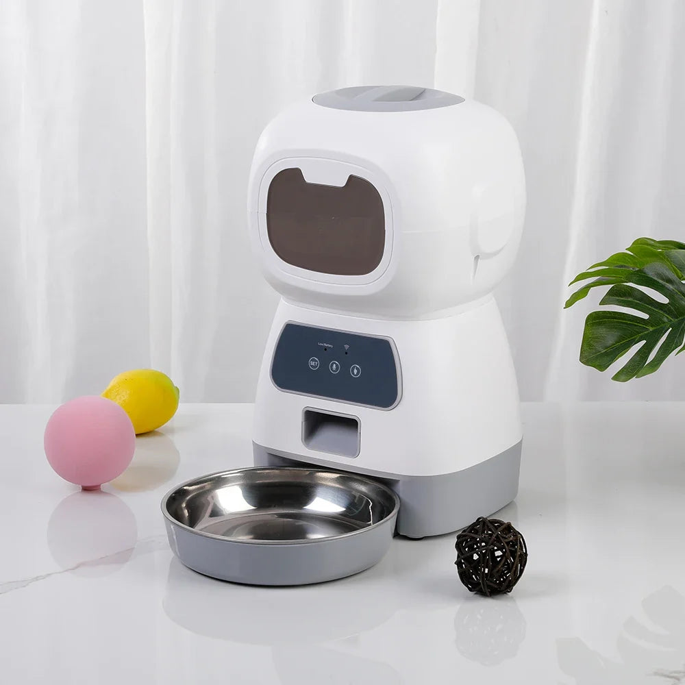 Automatic Pet Feeder with App Control and Voice Recording, 3.5L Capacity All Vera Mart