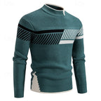 Crew Neck Sweater with Ribbed Knit and Colour Block Panels, Regular Fit All Vera Mart
