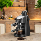 Compact Steam Espresso Machine with Built in Steam Wand and Removable Portafilter in Black Or Red