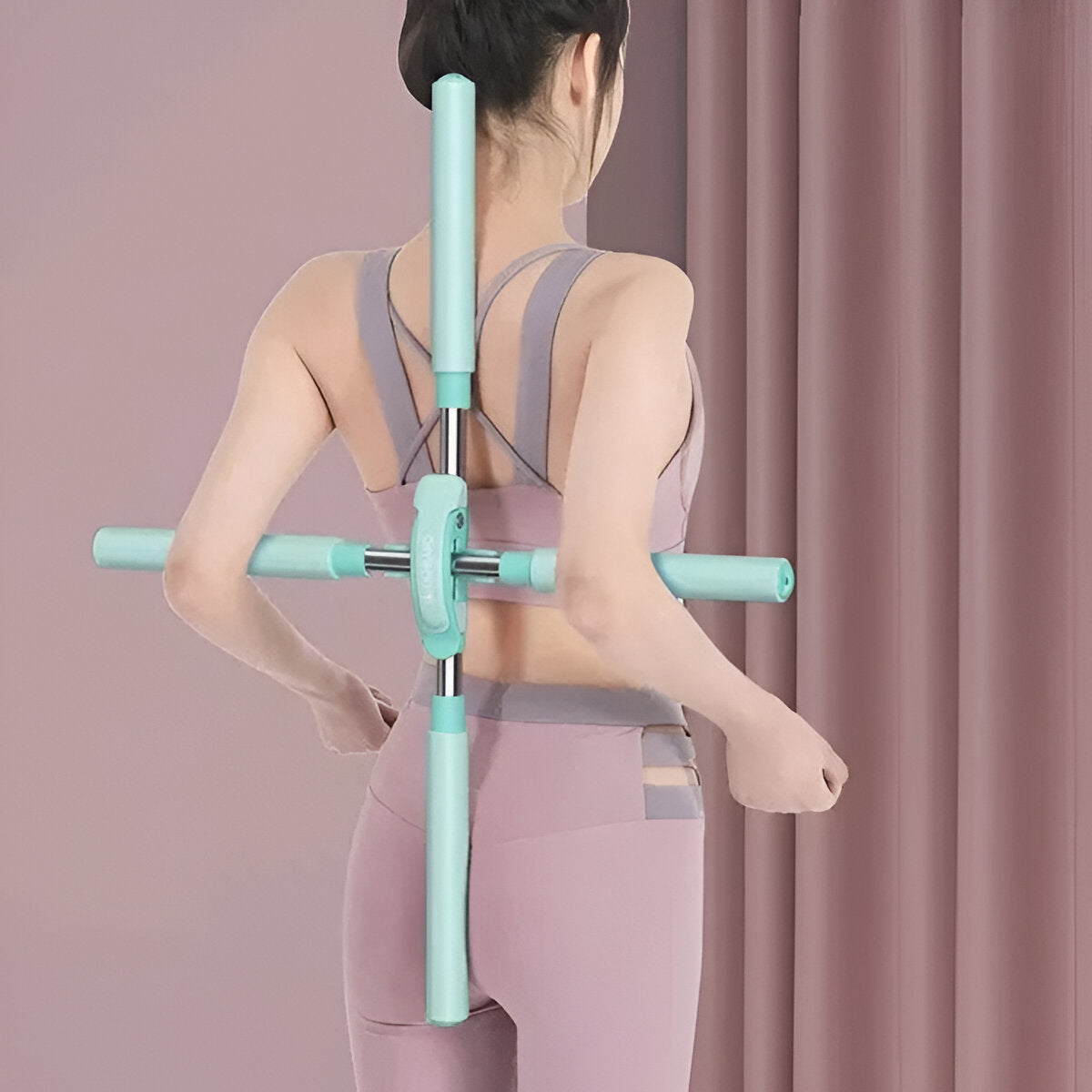 Adjustable Yoga Stick with Foam Padding and Stainless Steel Core, 21.3-33.9 Inches All Vera Mart