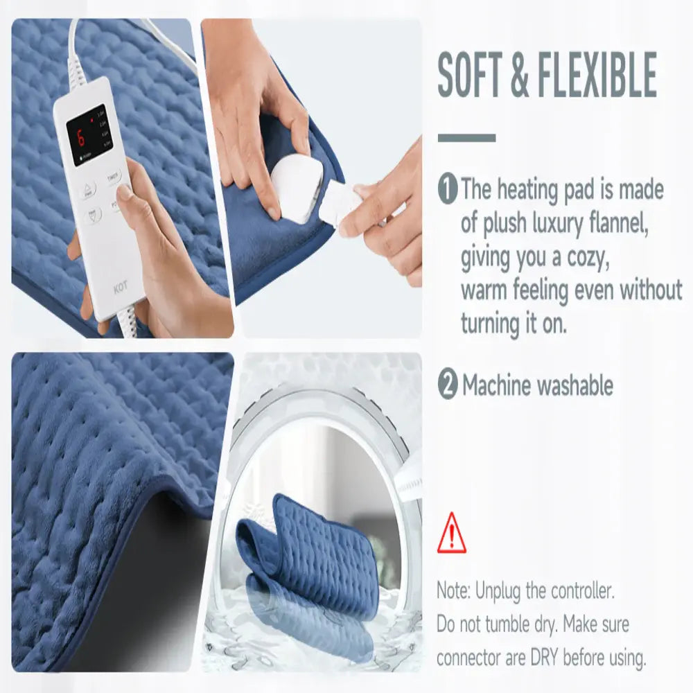 Heating Pad with Six Temperature Settings and Auto Shutoff Timer, 24in All Vera Mart