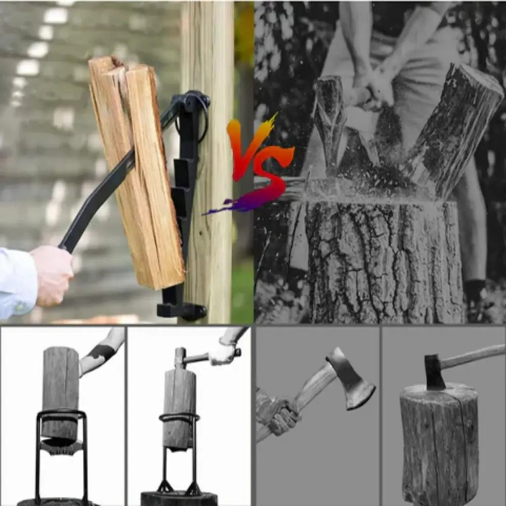Wall Mounted Firewood Chopper with Carbon Steel Blade and Manual Operation All Vera Mart